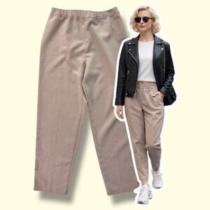 Vtg Bend Over Pants Woven Pull-On Straight Leg Pants Size 14P Classic Preppy